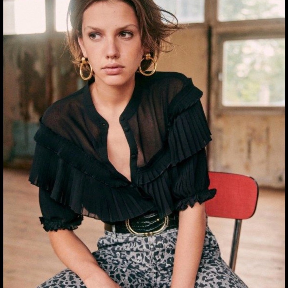Sezane Tomette top in black